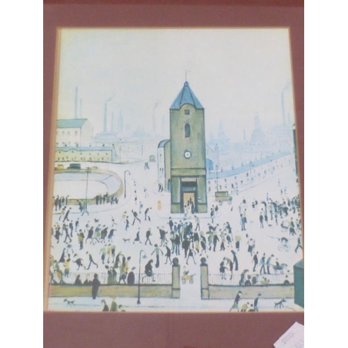 606 - Two Framed and Glazed Lowry Prints entitled An Accident and Town Center