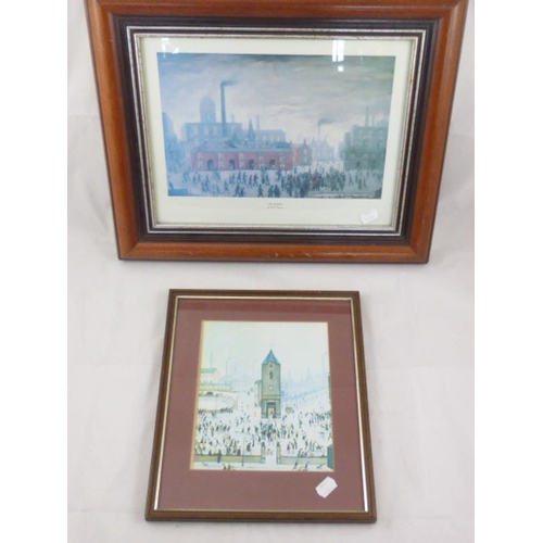 606 - Two Framed and Glazed Lowry Prints entitled An Accident and Town Center