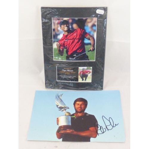 614 - Two Signed Golfing Pictures Including Tiger Woods