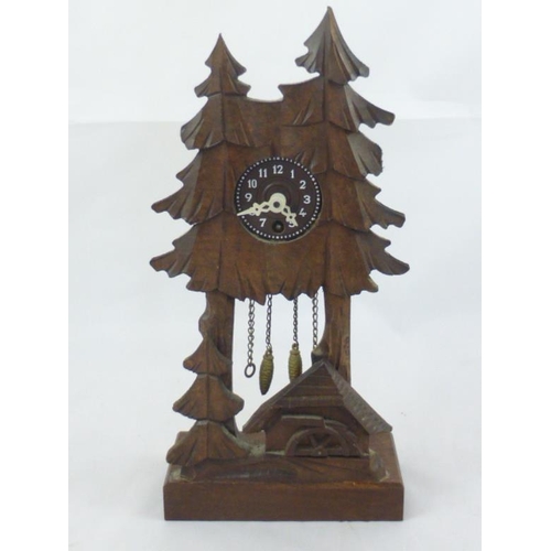 620 - Wood Cased Black Forrest Style Mantel Clock