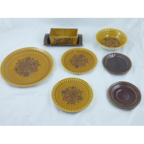 618 - Small collection of royal worcester Palissy to include side plates, butter dish and other