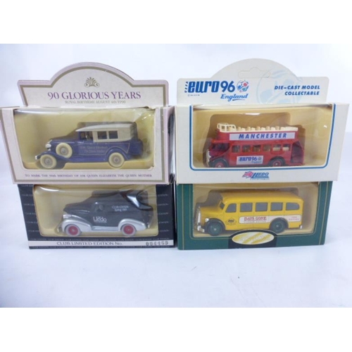 624 - Four Boxed Lledo Die-Cast Collectors Vehicles Including Manchester Bus