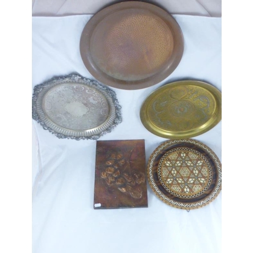 625 - Quality Selection Including Marlboro Plate, Arts and Crafts Beaten Copper, Mother of Pearl Inlaid Tr... 