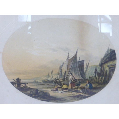 626 - Framed and Glazed Antique Print entitled The Fisherman's Hut