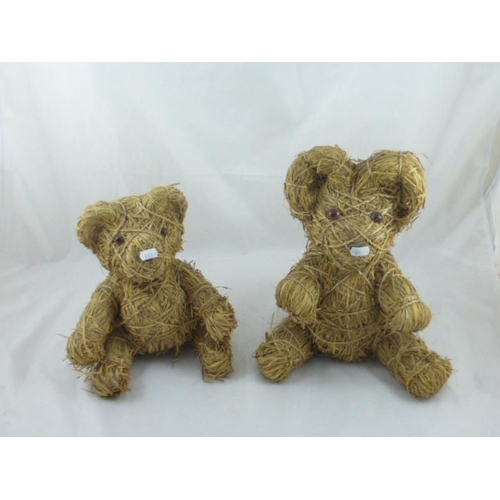 630 - Two German Straw Teddy Bears (Tallest 34cm)