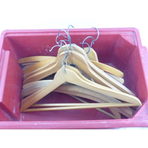 673 - Collection of Wooden Coat Hangers