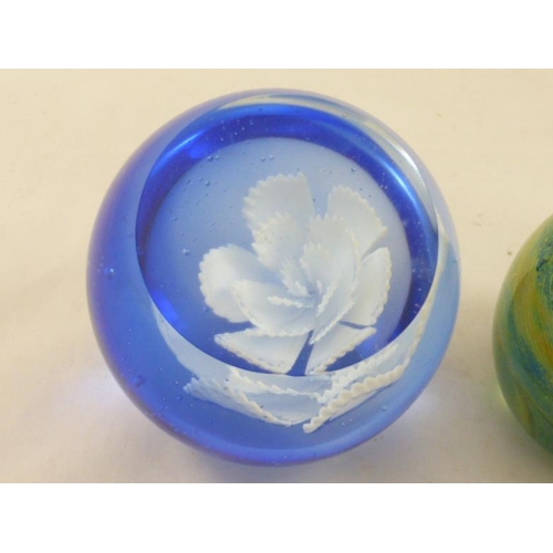 21 - Three Mixed Paperweights including Large Bubbles themed