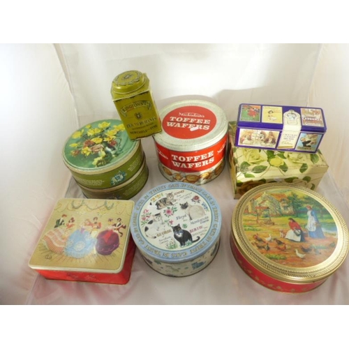 696 - A Selection of proper vintage tins