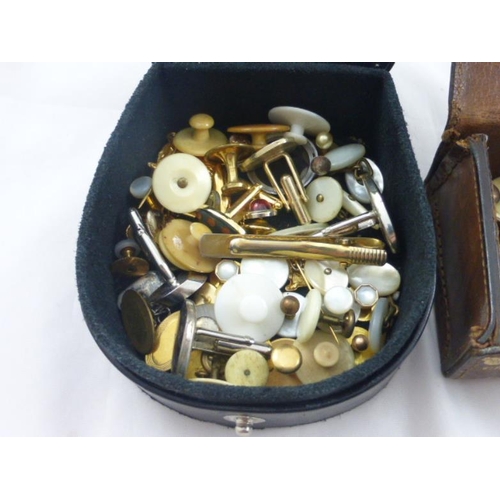 43 - Large collection of studs, cuff links and other to include silver and two boxes