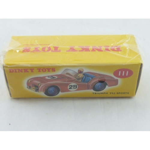 65 - Triumph TR2 Sports Car-Dinky Toys/Atlas Editions-Pink Number 111