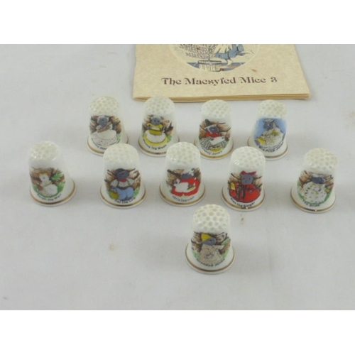 66 - Ten Collectors Thimbles , 5 Maesyfed Mice and 5 animals