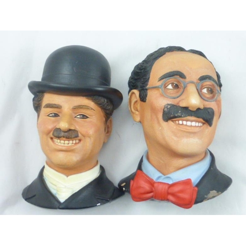 67 - Four chalkware 1984 legends to include Charles Chaplin