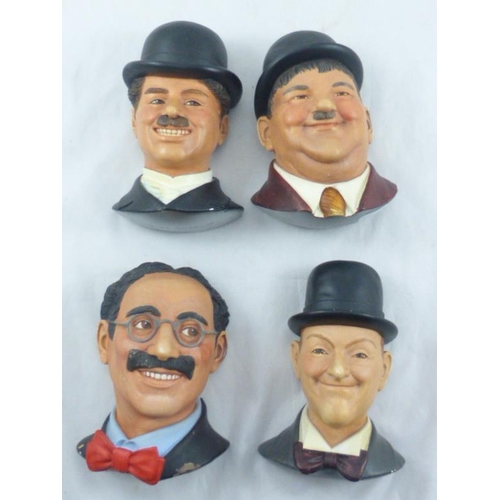 67 - Four chalkware 1984 legends to include Charles Chaplin