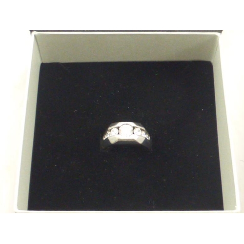 85 - Exclusively His Gentlemen's Silver 925 Ring with CZ Stones in Presentation Box