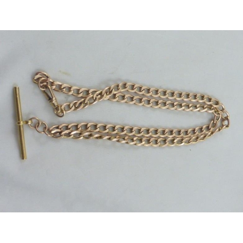 99 - Gold 375 Watch Albert / Chain (Total Length 47cm / Weight