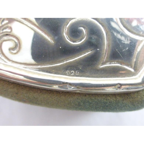 119 - Silver Topped 925 Heart Shaped Trinket Dish