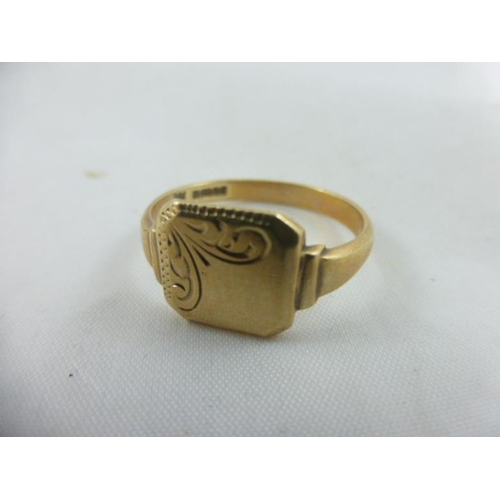 130 - Hallmarked Gold 375 Gents Ring (3.2 Grams) in Presentation Box