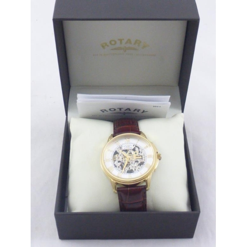 135 - Rotary Automatic Gentlemen's Wrist Watch with Leather Strap and Presentation Box