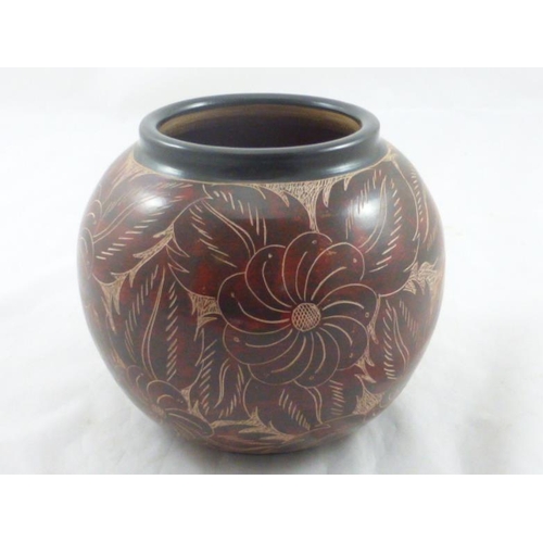 153 - San Juan de Oriente Nicaragua Hand Painted Art Pottery Vase (Unique Item NEW) Signed By Artist (14cm... 