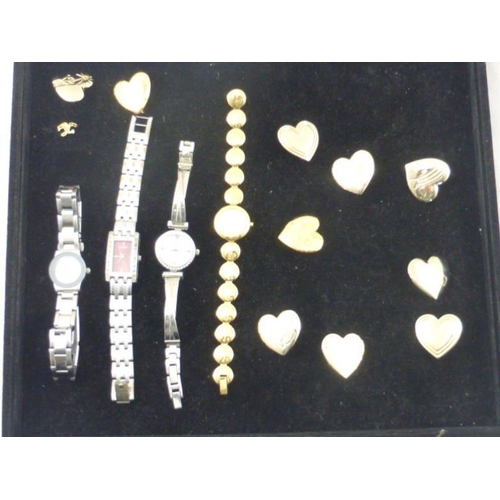 169 - Mixed Tray Including Four Ladies Watches, and Collection of Various Variety Club Badges