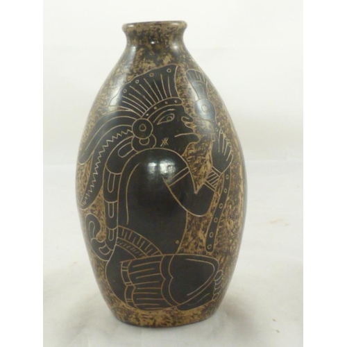 163 - San Juan de Oriente Nicaragua Hand Painted Art Pottery Vase (Unique Item NEW) Signed By Artist (20cm... 