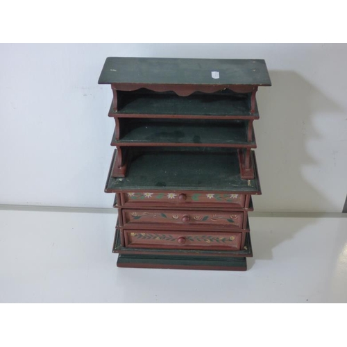 294 - Barge Ware Style Three Drawer Miniture Dresser