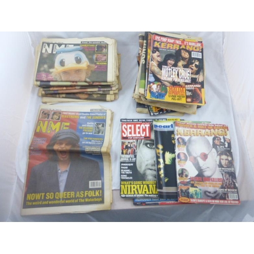 669 - Large collection of music magazines to include NME and Kerrang!