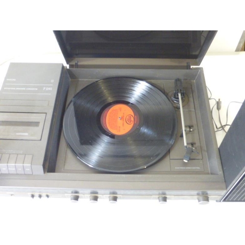 418 - Phillips F1141 4 Way Combination Stereo System complete with Speakers (Tested Record Deck Working)