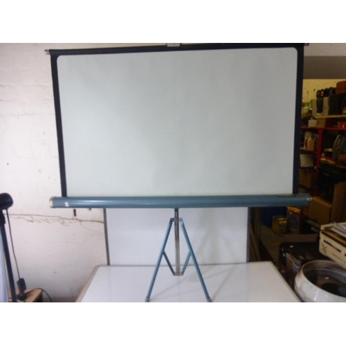 428 - Projector screen, Quartz mantle clock and TV Time machine