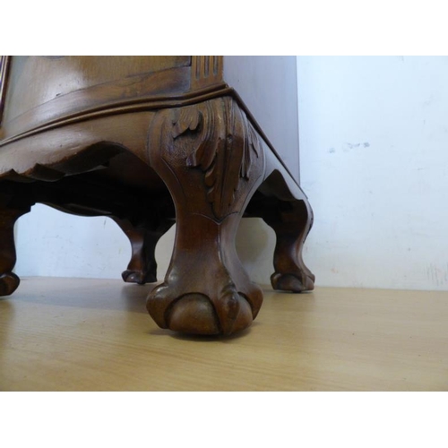 474 - Edwardian Mahogany Ball and Claw Footed Single Door Inlaid Cabinet (76cm High x 42cm Wide)