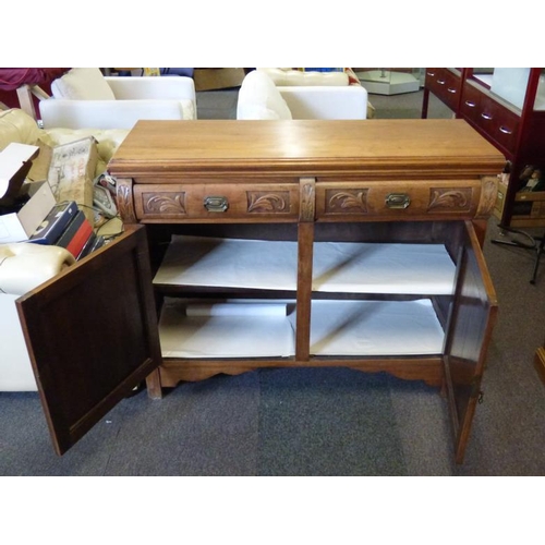 482 - A Lovely Carved Sideboard with Two drawers (Dovetail joints) In lovely condition . Measures 120 cm w... 