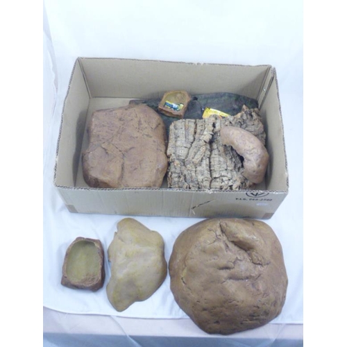 604 - Collection of Aviarium Granite Decorative Rocks