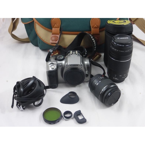 618 - Cannon 300D Digital Camera complete with 52mm Lense, 58mm Telephoto Lense, Flash Unit, Charger and C... 