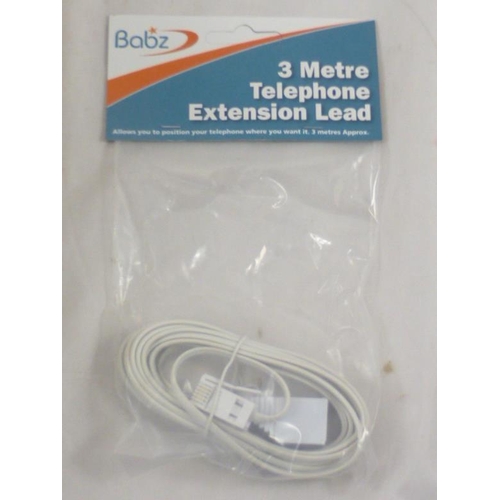 606 - Twelve New 3 Metre Telephone Extension Leads