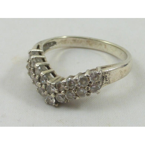 27 - Vintage Silver 925 Ring Decorated with Multiple CZ Stones in Presentation Box