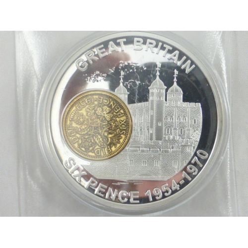 69 - Coins of Great Britain commemorative coin featuring the sixence Piece complete with certificate of a... 