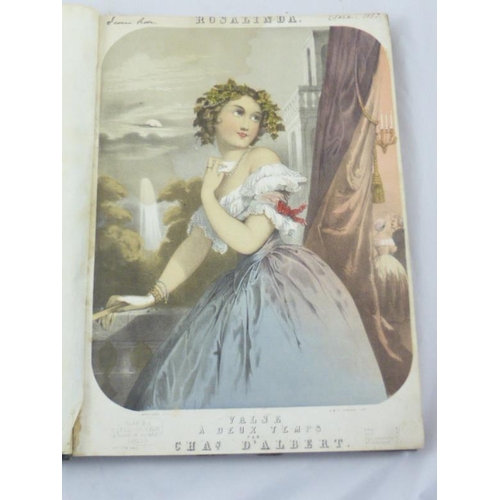 92 - Album of Sheet Music and Coloured Lithograph Prints by Hanhart for Francis Clara Palmer Granddaughte... 