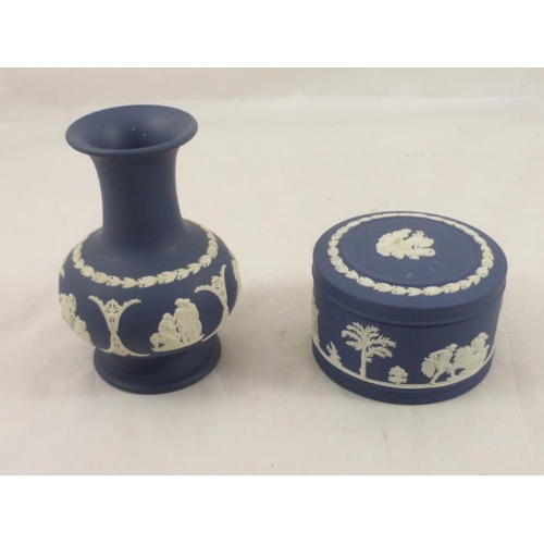 117 - Two Pieces of Wedgwood Dark Blue Jasperware