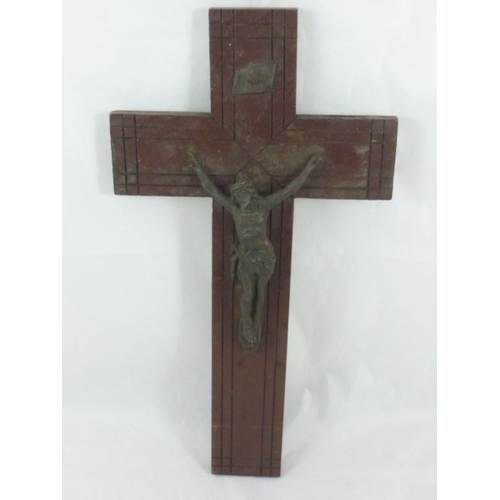 164 - Wooden Crucifix (36cm Tall)