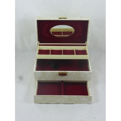 180 - Lined and mirrored jewelry box