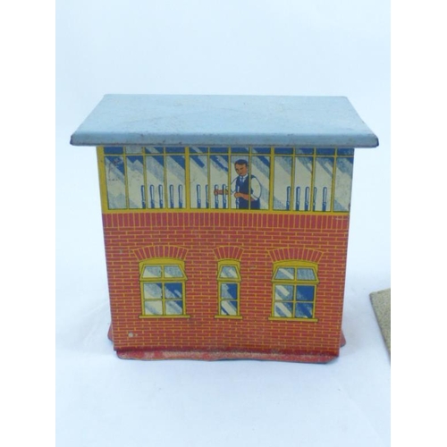 259 - Delightful Pre War Hornby 0 Guage Platform with Lithographed Building on Top featuring Buffet, Booki... 