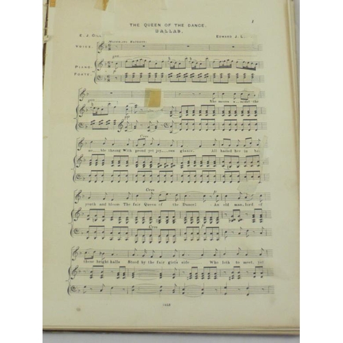 262 - Antique Collection of Sheet Music in a Album dated 1852 by The Conductor Jullien Louis Antoine 1812 ... 