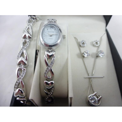 139 - New Montine Gift Set Including watch, Bacelet, Necklace and earrings