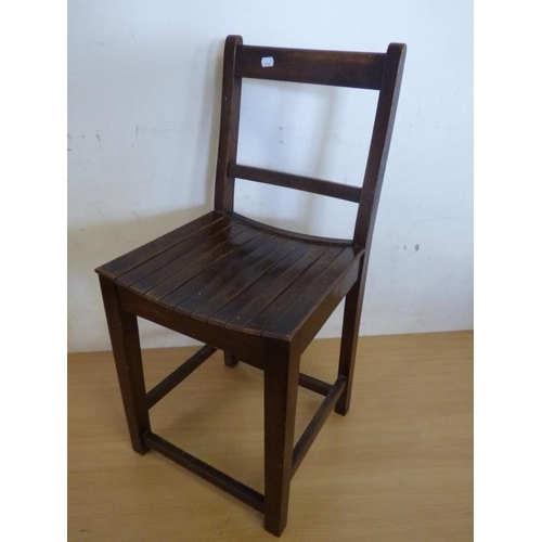 303 - Vintage Slatted Seated Wooden Chair