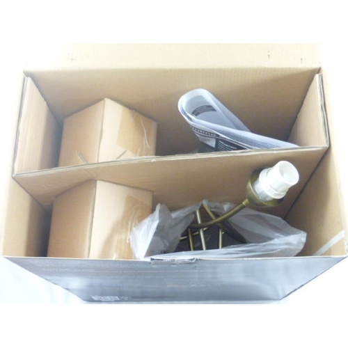 579 - New Homebase Milan 3 Light Fitting with Brass Finish and Clear Glass Shades