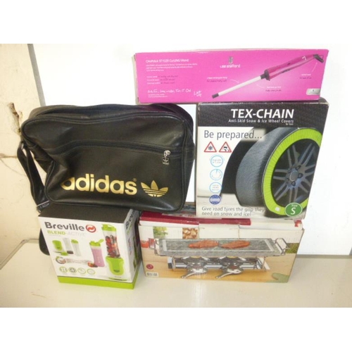 652 - Mixed lot includes Tex-Chain boxed, Breville Blender boxed, Addidas  bag and more