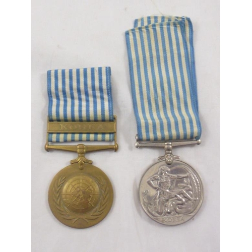 10 - Two Medals Including United Nations Korea Service Medal and Queens Korea Service Medal (Awarded to D... 