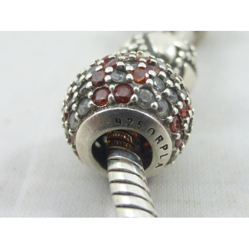 68 - Pandora Silver 925 ALE Necklace complete with Seven Charms