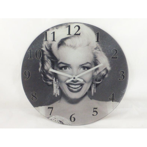 281 - Marilyn Monroe Circular Glass Wall Clock