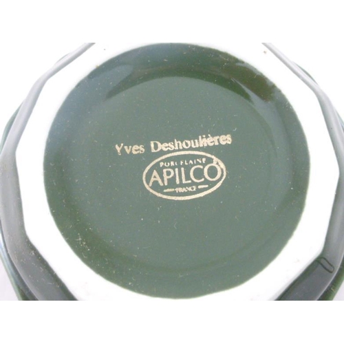 305 - Twenty Four Piece Retro Apilco Green coffee cups complete with Saucers and Original Boxes